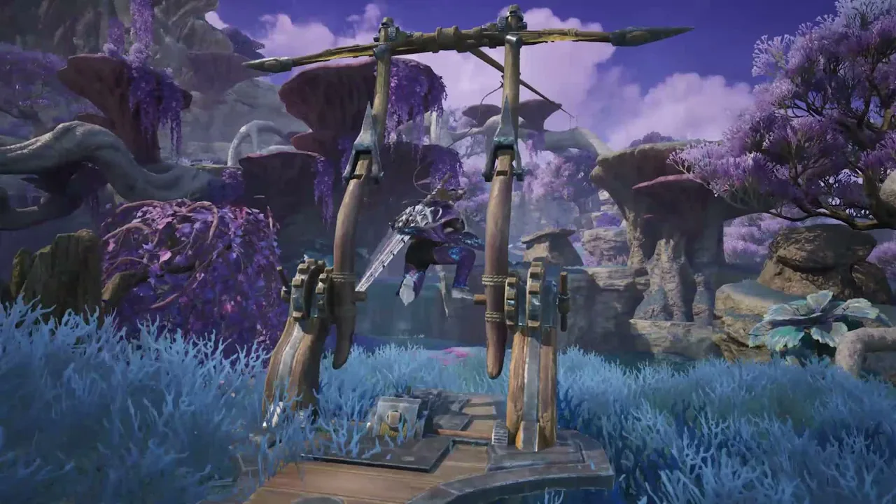 Official trailer thumbnail of a small monkey-like Buddy holding a hammer beside a wooden supply cart