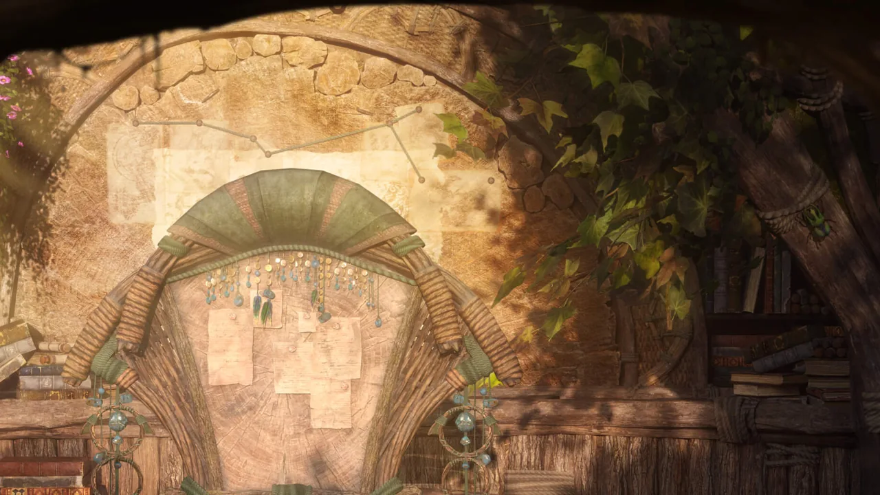 Official Monster Hunter Outlanders key art of four hunters standing together before a giant golden dragon with spread wings